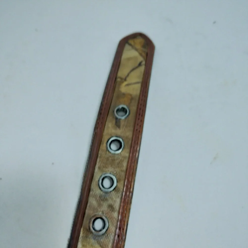 Men's Camo Brown Leather Belt  Size 38 Lined On Bonded Leather‎ Camouflage